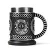 Taza de Cerveza de Guerra de los Dioses Europea y Americana Odin Personalidad Creativa Taza de Cerveza de Barril de Madera Taza de Vino de Acero Inoxidable Taza Vintage Taza de Agua