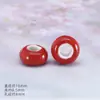 Suministro Transfronterizo de Cuentas Cerámicas Planas de Colores con Agujero Grande, Accesorios para Ropa, Cuentas Espaciadoras, Accesorios para Joyería DIY de Pulseras, Accesorios con Cuentas