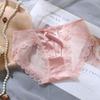 Estilo Francês~ Calcinhas de Renda, Femininas de Cintura Baixa para Mulheres, Malha de Seda Gelada Transparente Confortáveis com Forro de Algodão Puro