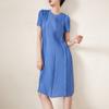 Vestido Miyake Verano 2025 Nuevo Temperamento Intelectual Alta Gama Gran Marca Delgado Plisado Falda Línea A Falda Color Sólido