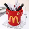 Portalápices de Metal de McDonald's Creativo Lindo Arte en Hierro Soporte de Almacenamiento para Papelería Cubo de Almacenamiento para Escritorio de Oficina Soporte para Brochas de Maquillaje