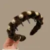 Diadema Ondulada Marrón para Mujer, Uso Diario, Antideslizante, con Dientes, para Lavarse la Cara, Accesorio para el Cabello
