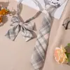 Jk Small Tie Preto Feminino Estilo Universitário Uniforme Gravata Borboleta Xadrez Camisa Sem Gravata Acessórios Decorativos Menina