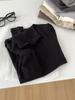 Camiseta de Base de Lana Suave y Cera Amigable con la Piel para Mujer, Temperamento, Combina con Todo, Cálida, Cuello Alto, Manga Larga, Ropa Interior de Lyocell Tencel, Otoño