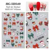 Pegatinas Originales para Uñas con Relieve de Santa Claus, Lote Mixto Variado, Pegatinas Navideñas 3D Transfronterizas Modelo Hg
