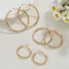 Conjunto de varias piezas de pendientes y anillo de aleación de diamantes para mujer, estilo europeo y americano, de moda transfronteriza, adecuado para fiestas de viajeros.