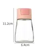 Frasco de Vidrio para Condimentos con Control de Presión para Medir Sal, Botella de Condimento, Frasco de Sal MSG, Dispensador de Sal Medidor de Cocina para el Hogar