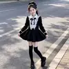 Vestido estilo Hepburn para niña, para primavera y otoño, nuevo modelo 2026, estilo universitario, vestido negro pequeño con temperamento de princesa para niña pequeña