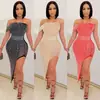 X5046 Vestido de Noche Transfronterizo Amazon Aliexpress Europeo y Americano con Pedrería, Malla, Sin Tirantes, Irregular para Mujer
