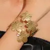 Set de Joyería de Metal con Flor Personalizada de Nicho Europeo y Americano Anillo Pulsera Pulsera Moda Flor Fabricante Transfronterizo Joyería