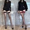 Celebridad de Internet Nicho Borde Rojo Calcetines Largos Sexy Color de Contraste Costura Negra y Roja Calcetines de Seda Negros Hasta la Rodilla Cintura Alta Adelgazantes Calcetines para Muslo
