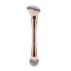 Nuevo Pincel para Base de Maquillaje de Aluminio de Doble Extremo con Cabeza Inclinada, Corrector, Prebase Sin Rastro, Pincel de Maquillaje, Pincel para Rubor de Contorno, Pincel de Contorno en Stock