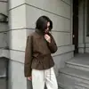Gabardina con cuello alto y cordón en la cintura para mujer, chaqueta de otoño estilo coreano ajustada, abrigo sencillo para el trabajo para mujer, disponible al por mayor