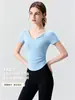 Conjunto de tops de treino para yoga, corrida, fitness e Pilates, estilo coreano, doce e picante, slim fit, para mulheres, novo, com decote V