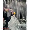 Tecido com Laço, Gaze Fluida Brilhante, Cortinas de Gaze, Tecido de Cetim para Casamento, Malha Decorativa