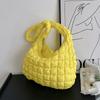 Bolso Nube Plisado Transfronterizo Corea del Sur Bolso Tote de Hombro Moderno Combinable Bolso Dumpling de Gran Capacidad Algodón Plumón Bajo el Brazo Bolso de Mujer