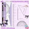 Nuevo Lindo Set de Reglas Sanrio Dibujos Animados Regla Infantil Transportador Triangular Juego de Cuatro Piezas Set de Reglas Transparentes