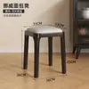 Taburete tapizado de madera maciza para uso doméstico en la sala de estar, taburete cuadrado moderno y simple, taburete bajo apilable, mesa de comedor de madera, banco de madera maciza
