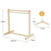 Mini Perchero de Madera para Interiores para Juego de Imitación, Perchero para Ropa de Gato y Perro, Suministros para Mascotas de Madera Maciza, Perchero de Pie