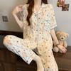 Pijama de algodón nube con conejito de postre para mujer, nuevo de verano, explosión de red roja, manga corta, pantalones, ropa de casa, venta al por mayor