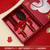 Peine de Boda Rojo con Cojín de Aire Peine para Novia Dote Espejo de Boda Caja de Regalo Set de Artículos de Boda