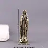 Llavero Colgante de Latón Vintage Virgen María Figuras Europeas y Americanas Artesanía de Escultura de Cobre Artículos Viejos de Cobre Venta al por Mayor