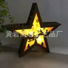 Talha oca em lasca de madeira Decoração de Casa Artesanato Presente Luz Noturna Feriado de Natal Estrela de Cinco Pontas Estrutura com Luz LED