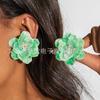Aretes de Flores de Pétalos de Resina Coloridos Dulces y Frescos Transfronterizos de Amazon, Elegantes Aretes de Flores de Dopamina