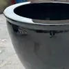 Tanque grande de cerámica con esmalte negro dorado de Jingdezhen, pecera redonda negra, tanque de agua, estanque de lotos para jardín, pecera para tortugas casera hecha a medida