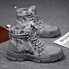 Zapatos de Algodón Cálidos Engrosados de Terciopelo de Invierno para Hombre Zapatos de Trabajo Impermeables Antideslizantes Martin para Obra Protección Laboral Zapatos de Moda
