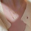 Minsheng Dupla camada Borboleta Colar Feminino Collarbone Chain ins Light Luxury Niche Light Luxury Design 2022 Novas Joias