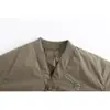 Nice3Rule Chaqueta de plumón de invierno para hombre, corte holgado, plumón de pato blanco, cuello retro japonés sin cuello, chaqueta de piloto Nyr001