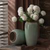 Jingdezhen Florero Cerámico Estilo Chino Nuevo Adornos Clásicos de Celadón Sala de Estar Arreglo Floral Hidropónico Adornos para Sala de Estar del Hogar