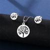 Pendientes de Acero Inoxidable con Colgante de Árbol de la Vida Transfronterizos Set para Mujer Amazon Pendientes Pequeños de Árbol de la Suerte para Mujer Adornos de Acero