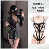 Lingerie Sexy com uma Camisa Listrada que Afina a Cintura, Estilo Puro Desejo para Mulheres Maduras, Traje Sedutor de Secretária Ol Slim-Fit