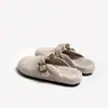 Mules de Lã Estilo Coreano Birkenstock para Mulheres em Estoque, Uso Externo, Novidade Outono e Inverno 2025 Chinelos de Algodão Peludo com Solado Grosso