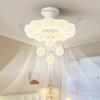 Luminária Ventilador Invisível Quarto Principal Estilo Creme Quente 2025 Novo Criativo Flor Quarto Infantil Lâmpada Espectro Completo