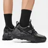 Tênis de Corrida Cross-Country de Couro para Outono e Inverno, Sapatos de Caminhada Masculinos Antiderrapantes e Repelentes à Água, Tênis Esportivos Casuais Urbanos para Exterior em Estoque
