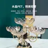 2025 Nuevo Plato de Frutas para Sala de Estar de Casa Mesa de Café Dulces Estilo Europeo Multi-Nivel de Cristal Plato de Frutas Estilo Lujo Ligero Modelo de Celebridad de Internet