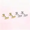 Aço Titânio Moda Feminina Elegante Tendência Brincos Coração Nicho Alto Padrão Estrela Trevo Parafuso Stud Brincos