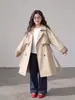 Gabardina para Niñas para Primavera y Otoño 2026 Nueva Ropa Infantil para Niños Mayores Abrigo de Longitud Media de Principios de Otoño Abrigo de Otoño Infantil