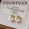 Pendientes de Perla de Agua Dulce con Circonita Irregular Estilo Retro de Moda Nuevo Estilo de Verano Pendientes de Lujo Ligero de Gama Alta para Mujer