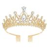 Moda Europeia e Americana Coroa de Cristal strass requintada elegante coroa de metal acessórios de cabelo para casamento noiva festa de aniversário baile