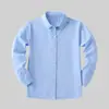 Camisa blanca pura para niños niños con algodón de terciopelo camisa cálida manga larga estudiantes de primaria y secundaria ropa escolar al por mayor