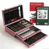 Set Chiyuan de 175 Piezas Caja de Regalo de Madera Set de Pinceles Pincel de Pintura Artística Caja de Regalo con Cuaderno Caja de Herramientas de Arte
