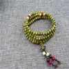 Suministro directo de fábrica imitación sándalo rojo lobulado nudo chino pulsera de cuentas para hombre y mujer pulsera de 108 cuentas de 6 mm
