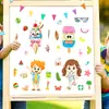 8 Desenhos Animados Infantis Transfronteiriços Verão Litoral Grafite Monta-Rosto Educacional DIY Interativo Pai-Filho Adesivos Impermeáveis