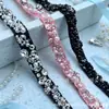 Nuevo Encaje de Cinta con Cuentas Hecho a Mano Incrustado con Diamantes de Lujo Pesado Cinta DIY Pequeña Fragancia Ropa Hanfu Accesorios Decoración