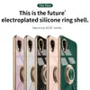 Funda para teléfono móvil Samsung A23 para A23E versión japonesa 6D color sólido chapado funda protectora anillo de astronauta hebilla succión para coche