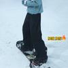 Pantalones de Esquí Populares para Hombres y Mujeres, Adecuados para Snowboard y Esquí, Versátiles, Resistentes al Agua, Cortavientos, con Media Cremallera, Bolsillos Grandes y Forro de Felpa